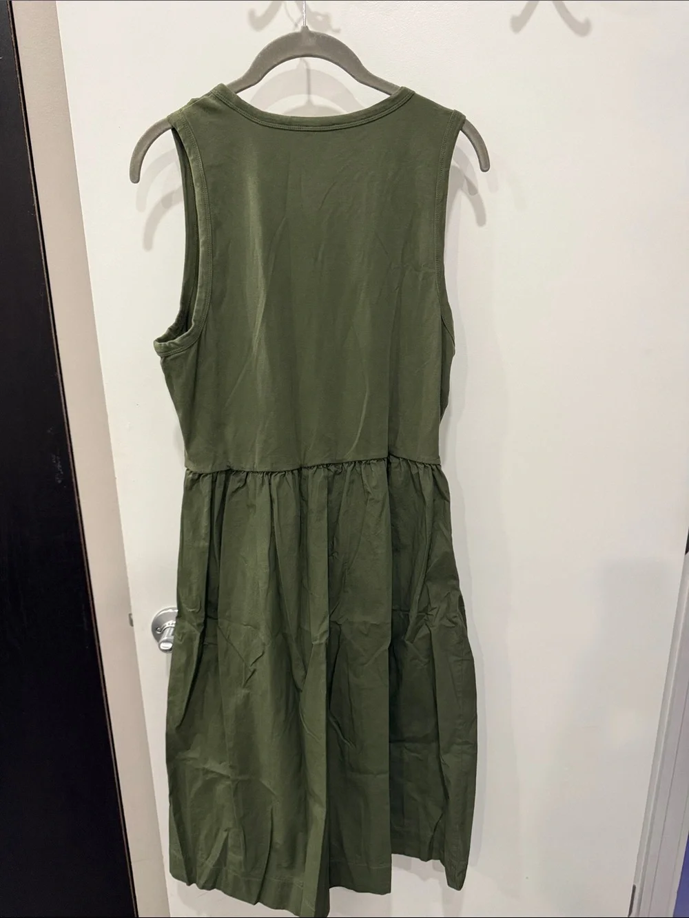J. Crew Olive Green Sleeveless Casual Cotton Dress